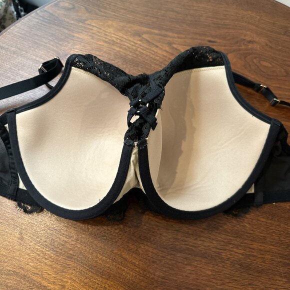 Cacique Black Lace Halter Underwire Bra Size 44C - Picture 6 of 6